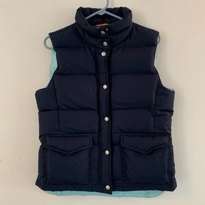 J.Crew M Women’s Down Puffer Vest Navy Blue Zip Up Fitted NWOT